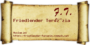 Friedlender Terézia névjegykártya
